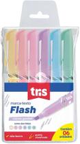 Kit Marca Texto Flash Cores Pastel 6 Unidades Tris