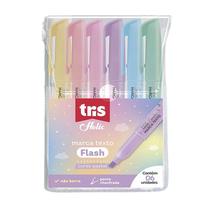 Kit Marca Texto Flash Pastel 607283 6 Cores - Tris Kit Marca Texto Flash Pastel 607283 6 Cores - Tris