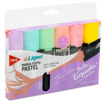 Kit Marca-texto Liqeo Flat Pastel Com 6 Cores 685083