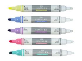 Kit Marca Texto Lumini EX Apagável 5 Cores Pastel - CIS Kit Marca Texto Lumini EX Apagável 5 Cores Pastel - CIS