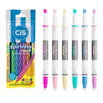 Kit Marca Texto Lumini Ex Slim + Caneta Spirinho c/ 5 cores