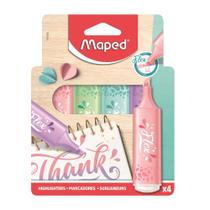 Kit Marca Texto Maped Flex Pastel com 4 Cores