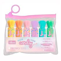 Kit Marca Texto Mini Candy 6 Cores - Tilibra Kit Marca Texto Mini Candy 6 Cores - Tilibra