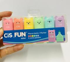 Kit marca texto mini Cis fun pastel com 6 cores