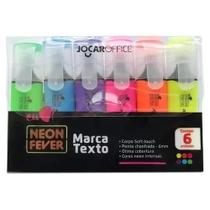 Kit Marca Texto Neon Fever - 6 Cores Vibrantes - Jocar Office