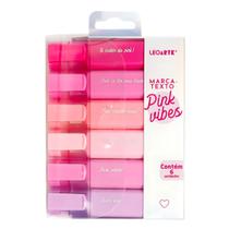 Kit Marca Texto Pink Vibes 6 Cores - Leonora Kit Marca Texto Pink Vibes 6 Cores - Leonora