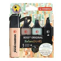 Kit Marca Texto Stabilo Boss 5.0Mm Nature Colors com 4 Cores
