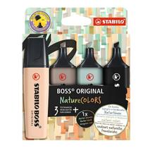 Kit Marca Texto Stabilo Boss 5.0Mm Nature Colors com 4 Cores