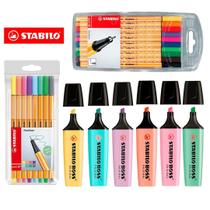 Kit Marca Texto Stabilo Caneta Pastel E Normal Lettering