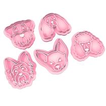 Kit Marcador Cortador Cachorros de Massas Biscoito Pasta Americana com 5 Peças Brigadeiro Confeitaria Doces