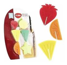 Kit Marcador De Copo Formato Frutas Em Silicone 6 Peças Kit Marcador De Copo Formato Frutas Em Silicone 6 Peças
