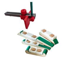 Kit Marcador Linear Graminho Régua 160mm 4 Suporte Mini Lixa