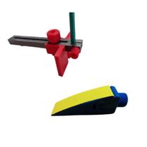 Kit Marcador linear graminho régua 160mm mini bloco lixa