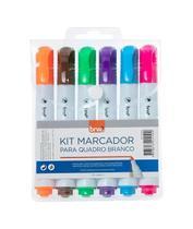 Kit Marcador Para Quadro Branco 6 Cores Brw ponta 2mm