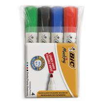 Kit Marcador Para Quadro Branco Bic Marking pincel Com 4 Cores Kit