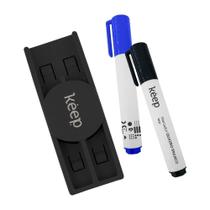 Kit Marcador Quadro Branco 2 Unidades C/ Apagador Magnético Keep - Mr010
