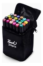 Kit Marcadores Coloridos 24 Cores Dupla Ponta Touch