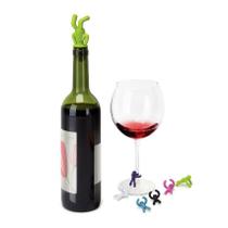 Kit Marcadores De Taça E Tampa Para Vinho Buddy - Umbra