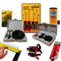 Kit Marcenaria 11pç Trena Laser Serracopo Jg Broca Fenda Esq