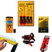 Kit Marcenaria Trena Digital Jg Broca Esquadro Grampo Serra