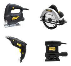 Kit Marceneiro Tico Tico + Lixadeira + Furadeira Impacto + Serra Circular Kit Marceneiro Tico Tico + Lixadeira + Furadeira Impacto + Serra Circular