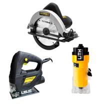 Kit Marceneiro Top Serra Circular + Serra Tico Tico + Tupia Laminadora