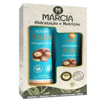 Kit Marcia Argan Blindagem dos Fios Shampoo 325ml Condicionador 200ml