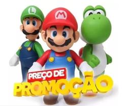 Kit Mário 3 Bonecos Super Mario Luigi e Yoshi Pronta entrega Original Aventura garantida