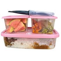 Kit Marmita 7 peças (1 un. Pote 800 ml + 2 un. Pote de 280 ml + garfo + colher + faca e capa protetora)