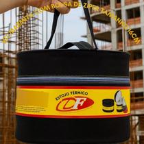 Kit marmita aluminio bolsa termica tnt preta com ziper reforcado 16cm obras, almoco, jantar etc 1uni
