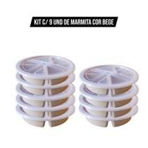 Kit Marmita Conservadora de Alimentos 4 Divisórias Térmica, Reutilizável Cores Branca, Preta, Bege e Rosé Kit Marmita Conservadora de Alimentos 4 Divisórias Térmica, Reutilizável Cores Branca, Preta, Bege e Rosé