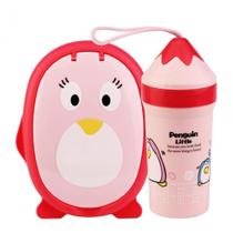 Kit Marmita E Garrafa Pinguin - Rosa