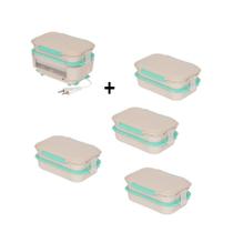 Kit Marmita Elétrica Bivolt Light/Saladeira + 4 Refil Pote Kit Marmita Elétrica Bivolt Light/Saladeira + 4 Refil Pote