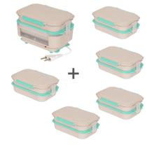 Kit Marmita Elétrica Bivolt Light/Saladeira + 5 Refil Pote