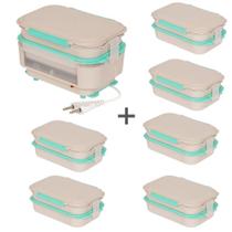 Kit Marmita Elétrica Bivolt Light/Saladeira + 6 Refil Pote