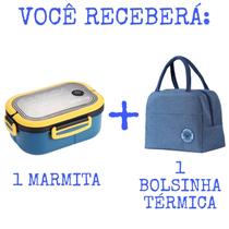 Kit Marmita Fitness 1l Com Bolsa Térmica Academia Trabalho Kit Marmita Fitness 1l Com Bolsa Térmica Academia Trabalho