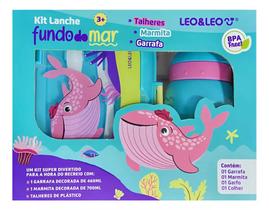 Kit Marmita Garrafinha Infantil Porta Lanche Fundo Do Mar - Leo&Leo Kit Marmita Garrafinha Infantil Porta Lanche Fundo Do Mar - Leo&Leo