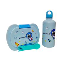 Kit Marmita Infantil Lancheira Garrafa Escolar Trava BPAFree