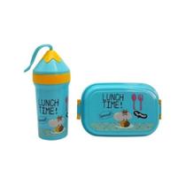 Kit Marmita Pote Infantil com Talher Copo Lancheira Escolar c/ Divisória Kit Marmita Pote Infantil com Talher Copo Lancheira Escolar c/ Divisória