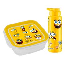 Kit Marmita Sanduicheira Hermética 640ml E Garrafa Squeeze Infantil 750ml -