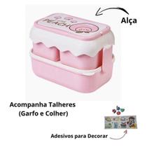 Kit Marmita Tripla Com 2 Talheres Cores Sortidas Interponte