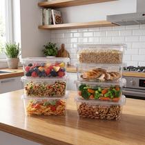 Kit Marmitas Potes Travas Laterais hermeticas Livres de BPA Alimentos organiza congelador KAZIVA
