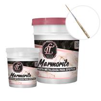 KIT Marmorite 4KG Branco + Pasta Metalizada Cobre + Pincel 422-2 KIT Marmorite 4KG Branco + Pasta Metalizada Cobre + Pincel 422-2