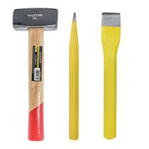 Kit Marreta 1kg + Talhadeira + Ponteiro 3/4x8" Tradestar