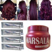 Kit Marsala 04 coloração Nº 66.26 e 01 Mascara 250g Mairibel