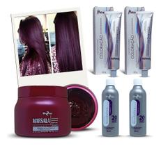 Kit Marsala 2 Color 66.26 + 2 Ox + Matizador 500g Mairibel