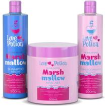Kit marshmallow - shampoo + condicionador + máscara 3x500ml- love potion