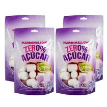 Kit Marshmallow Zero Açúcar Sabor Morango Florestal - 4 unidades de 70g cada