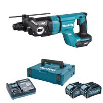 Kit Martelete Combinado à Bateria 40V XGT HR007GZ + 02 Baterias 40V 4Ah XGT 191K08-2 + Carregador Rápido DC40RA - Makita