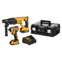 Kit Martelete E Parafusadeira 1/4 2 Bat + Carregador DeWalt